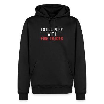 Feuerwehr Fire fighter Geschenkidee - Männer Premium Bio Hoodie - Schwarz - Vorne - Nico (187cm)