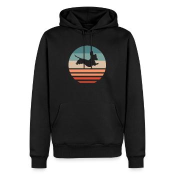 Teckel chien teckel silhouette cadeau rétro - Sweat à capuche Premium bio Homme - noir - Devant - Nico (187cm)