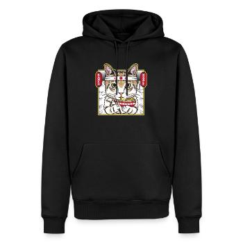Katze essen japanische Nudeln ramen - Männer Premium Bio Hoodie - Schwarz - Vorne - Nico (187cm)