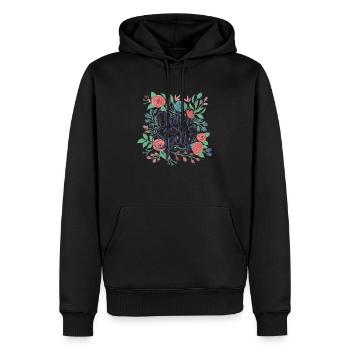under your spell - Sweat à capuche Premium bio Homme - noir - Devant - Nico (187cm)