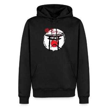 Temple japonais Japon Soleil - Sweat à capuche Premium bio Homme - noir - Devant - Nico (187cm)