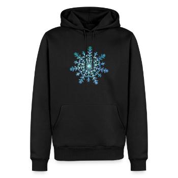 Ornement de flocon de neige - Sweat à capuche Premium bio Homme - noir - Devant - Nico (187cm)
