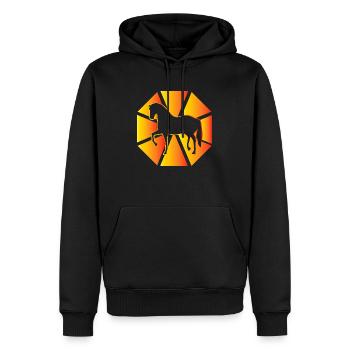 Pferd Horse - Männer Premium Bio Hoodie - Schwarz - Vorne - Nico (187cm)