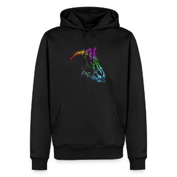 Tête de cheval Cheval Coloré Chevaux - Sweat à capuche Premium bio Homme - noir - Devant - Nico (187cm)