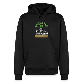 Irland Land der Heiligen und Gelehrten - Männer Premium Bio Hoodie - Schwarz - Vorne - Nico (187cm)