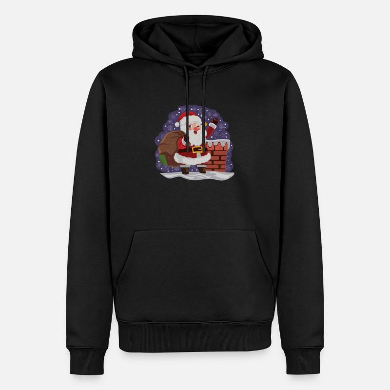 Der Weihnachtsmann ist da. - Männer Premium Bio Hoodie - Schwarz