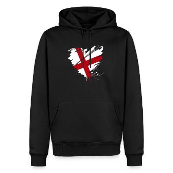 Cœur Angleterre Football Londres Royaume Monarchie - Sweat à capuche Premium bio Homme - noir - Devant - Nico (187cm)