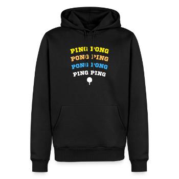 PING PONG HUMOUR PONG PING PONG PONG PING PING - Sweat à capuche Premium bio Homme - noir - Devant - Nico (187cm)