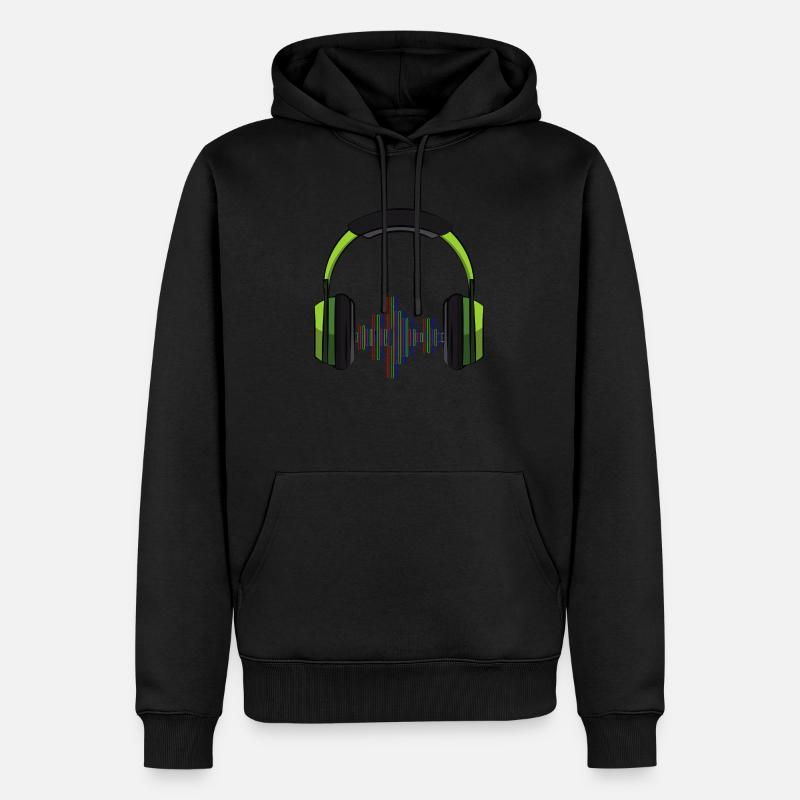 Musikkopfhörer - Männer Premium Bio Hoodie - Schwarz