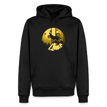 Mond Wolf Howling Ängstliche Person Geschenk - Männer Premium Bio Hoodie - Schwarz - Vorne - Nico (187cm)