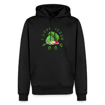 i love vegan food - Männer Premium Bio Hoodie - Schwarz - Vorne - Nico (187cm)