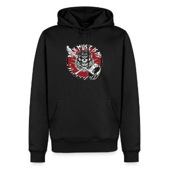 Rock and Roll Rock Music Hard Rock Thérapie - Sweat à capuche Premium bio Homme - noir - Devant - Nico (187cm)