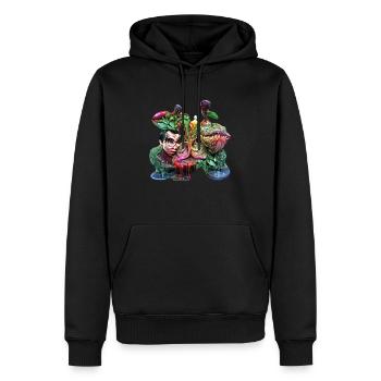 Plante carnivore - Sweat à capuche Premium bio Homme - noir - Devant - Nico (187cm)