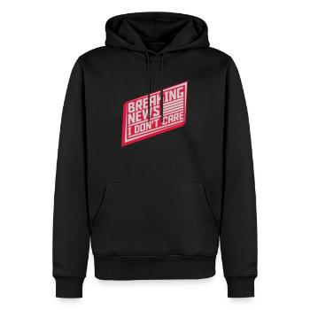 Breaking news don't care - Männer Premium Bio Hoodie - Schwarz - Vorne - Nico (187cm)