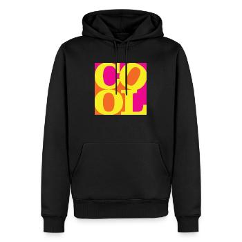 Cool WordPlay art original 5 - Sweat à capuche Premium bio Homme - noir - Devant - Nico (187cm)