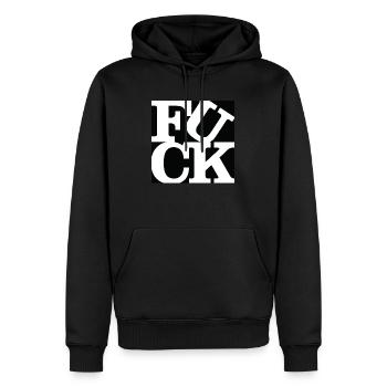 F**K WordPlay Original Art 3 - Männer Premium Bio Hoodie - Schwarz - Vorne - Nico (187cm)