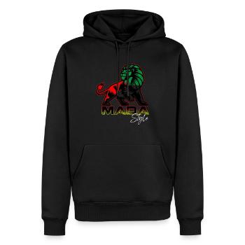 Drapeau Martinque Mada Style Lion - Sweat à capuche Premium bio Homme - noir - Devant - Nico (187cm)