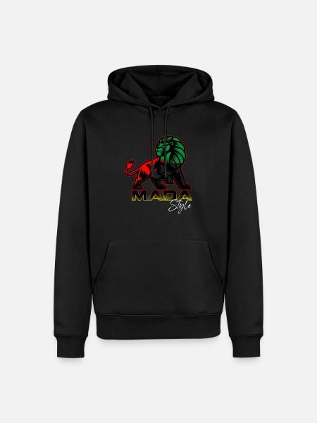 Drapeau Martinque Mada Style Lion - Sweat à capuche Premium bio Homme - noir