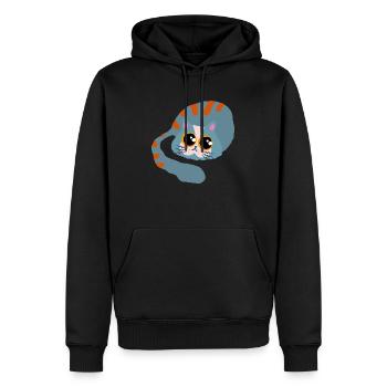 Cute Sleepy Kitten - Men’s Premium Organic Hoodie - black - Front - Nico (187cm)