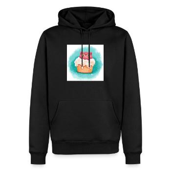 Katze eiscreme - Männer Premium Bio Hoodie - Schwarz - Vorne - Nico (187cm)