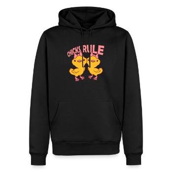 Chicks Rule Girlfriends Équipe - Sweat à capuche Premium bio Homme - noir - Devant - Nico (187cm)