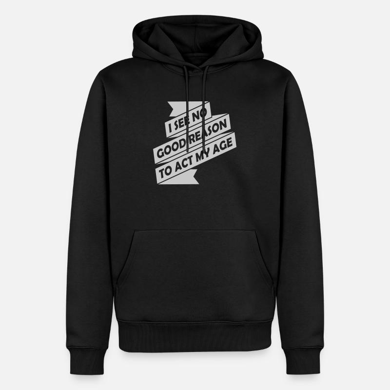 pour agir à mon âge - Sweat à capuche Premium bio Homme - noir