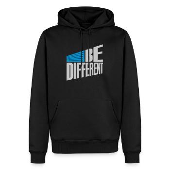 Soyez différent Logo Design - Sweat à capuche Premium bio Homme - noir - Devant - Nico (187cm)