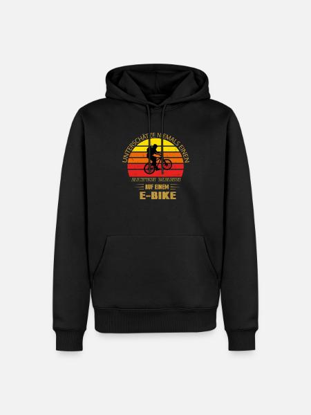 Unterschätze niemals einen alten Mann mit E Bike - Men’s Premium Organic Hoodie - black