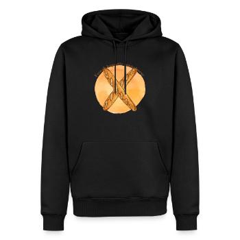 Cadeau pour les gourmands ou fans de la France - Sweat à capuche Premium bio Homme - noir - Devant - Nico (187cm)