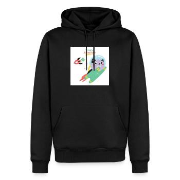 Weltraumkätzchen. - Männer Premium Bio Hoodie - Schwarz - Vorne - Nico (187cm)