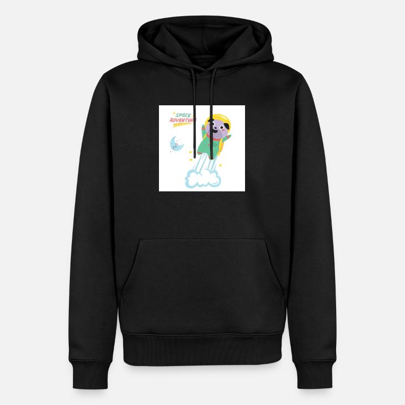 Chiot de l’espace. - Sweat à capuche Premium bio Homme - noir