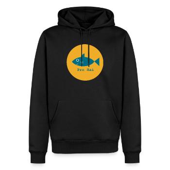 Pro Hai, Pro Meerestier, Pro Ozeanien - Männer Premium Bio Hoodie - Schwarz - Vorne - Nico (187cm)