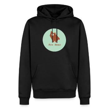 Pro Baer, Pro Natura, Pro Brownbaer - Männer Premium Bio Hoodie - Schwarz - Vorne - Nico (187cm)