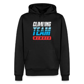 Climbing Team - Men’s Premium Organic Hoodie - black - Front - Nico (187cm)