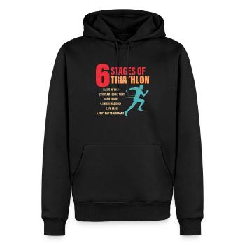 6 Stages Of Triathlon Swim Cycle Run - Men’s Premium Organic Hoodie - black - Front - Nico (187cm)