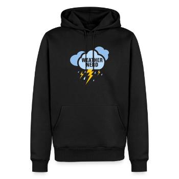 Météorologue Nerd Météorologue Météorologue - Sweat à capuche Premium bio Homme - noir - Devant - Nico (187cm)