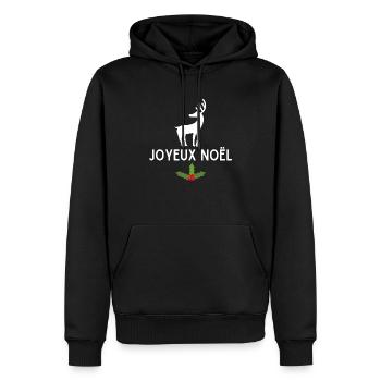 JOYEUX NOEL - Sweat à capuche Premium bio Homme - noir - Devant - Nico (187cm)