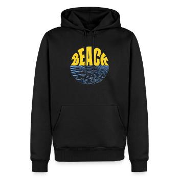 Beach Wave T-Shirt Design - Männer Premium Bio Hoodie - Schwarz - Vorne - Nico (187cm)