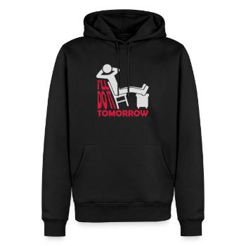 do it tomorrow quote - Men’s Premium Organic Hoodie - black - Front - Nico (187cm)