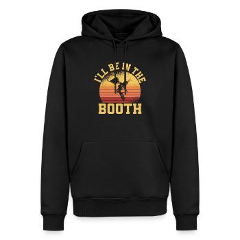 Je serai dans le stand Technicien de carrosserie automobile - Sweat à capuche Premium bio Homme - noir - Devant - Nico (187cm)