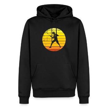 Fencing épée fencing retro sunset fencer - Men’s Premium Organic Hoodie - black - Front - Nico (187cm)