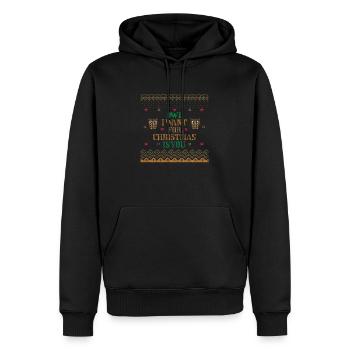 EULE, DIE ICH ZU WEIHNACHTEN WILL IST DU HÄSSLICHER PULLOVER - Männer Premium Bio Hoodie - Schwarz - Vorne - Nico (187cm)