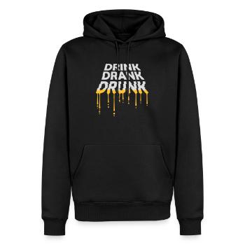 drink drank drunk Zitat - Männer Premium Bio Hoodie - Schwarz - Vorne - Nico (187cm)