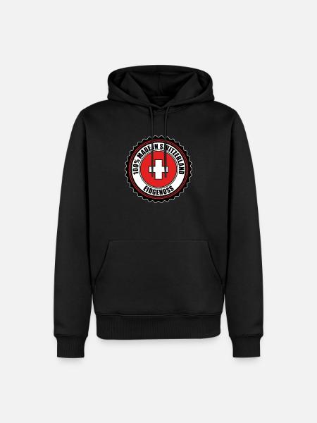 Schweiz - Männer Premium Bio Hoodie - Schwarz