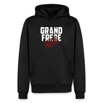 Grand frère - Sweat à capuche Premium bio Homme - noir - Devant - Nico (187cm)