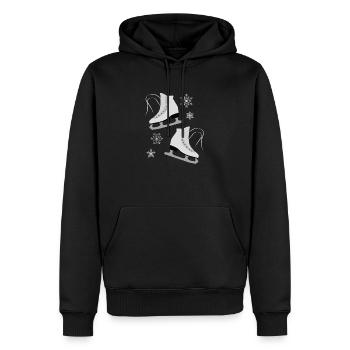 Patins à glace - Sweat à capuche Premium bio Homme - noir - Devant - Nico (187cm)