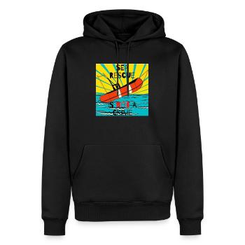Le sauvetage en mer n’est pas un crime - Sweat à capuche Premium bio Homme - noir - Devant - Nico (187cm)
