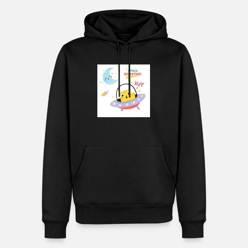 Chaton de l’espace - OVNI - Sweat à capuche Premium bio Homme - noir