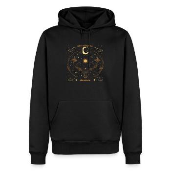 Shooting For The Stars Retro Celestial Astronomy - Männer Premium Bio Hoodie - Schwarz - Vorne - Nico (187cm)