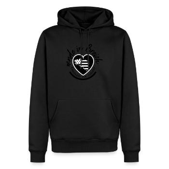 made in breizh - Sweat à capuche Premium bio Homme - noir - Devant - Nico (187cm)